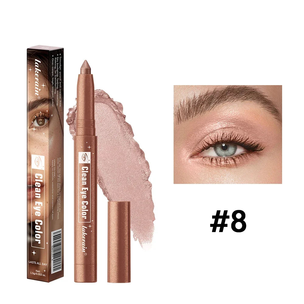 12 Colors Waterproof Eyeshadow Sticks Long Lasting High Pigmented Shimmer Glitter And Matte Eyeshadow Pencil Makeup