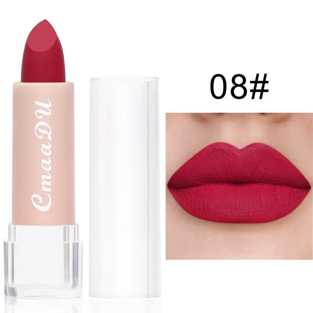 Matte Lipstick Bean Paste Pink Color Lips Makeup Waterproof Long Lasting Cosmetic Moisturizer Lip Stick 15 Color Daily Make Up