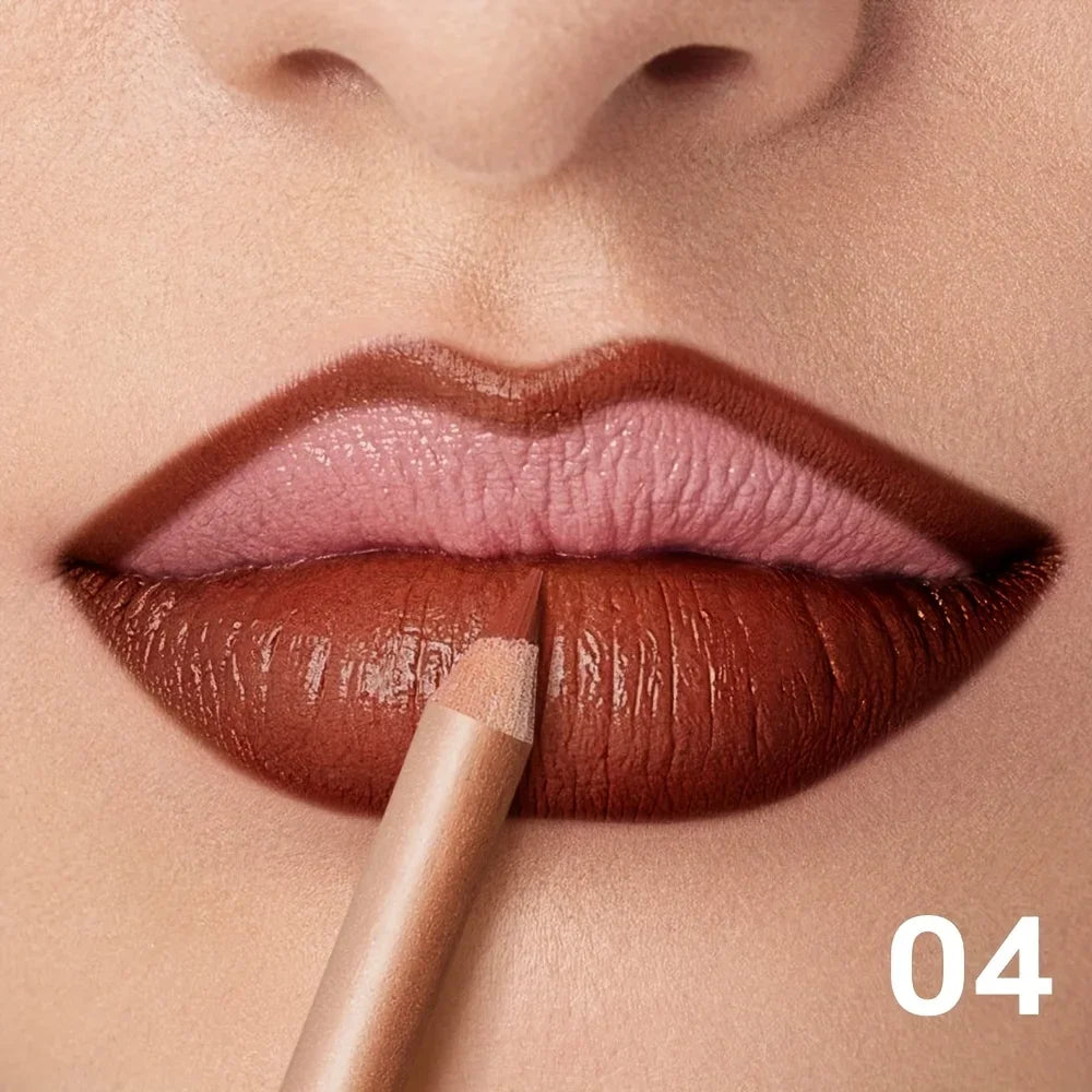 Nude Matte Lip Liner, Waterproof Long Lasting High Pigment Lip Pencil, Smooth Precise Lip Makeup Gift for Women