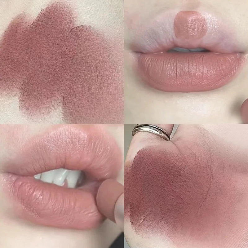 Waterproof Velvet Lipstick Easy To Wear Long-lasting Lipstick Matte Nude Coffee Lip Glaze Non-stick Cup Makeup Lip Tint Cosmetic