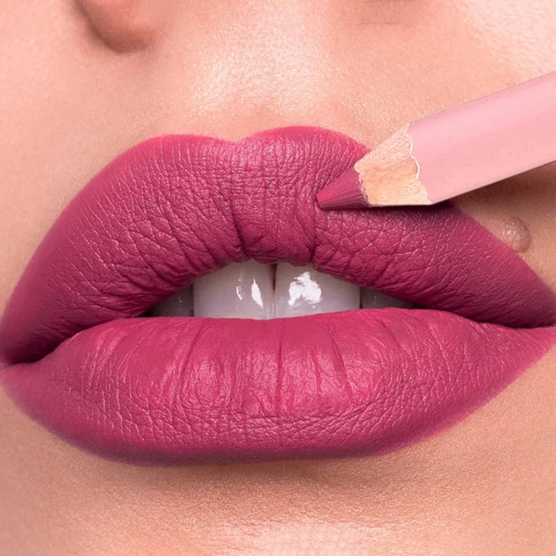 Nude Matte Lipstick Pencil Lipliner 12 Colors Waterproof Lip Liner Outline Lips Contour Makeup Matte Red Lipsticks Pen Cosmetics