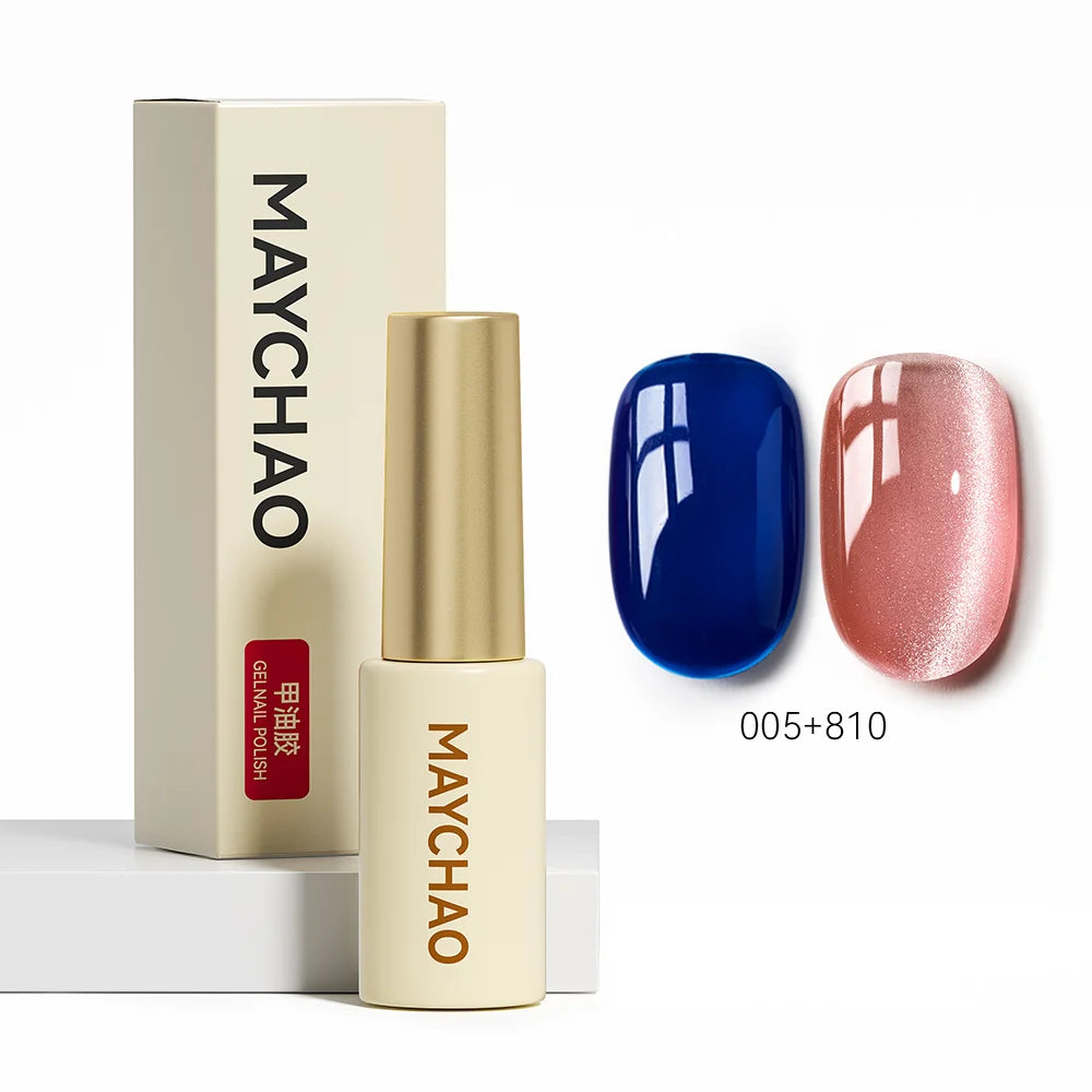 MAYCHAO 5ML Gel Nail Polish 9D Laser Diamond Glitter Cat Eye Gel Semi-Permanent Soak Off UV LED Gel Nail Manicure Tools Nail Art