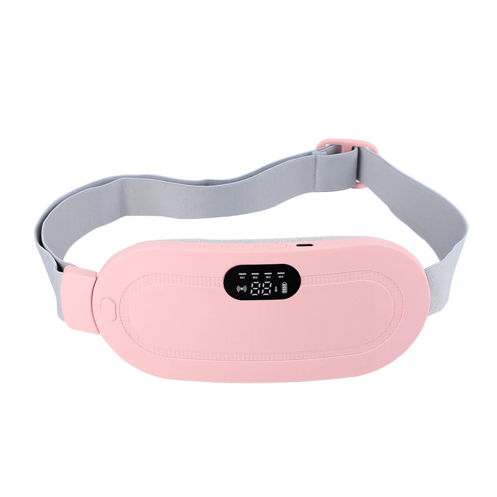 Women Menstrual Heating Pad Abdominal Warmer Belt Electric Waist Massager Vibration for Period Cramps Comfort Portable Gift