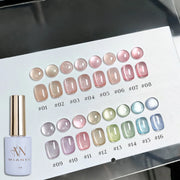 MIANEL 1-16PCS Light Smoke Magnet Cat Eye Gel Nail Polish 2025 New Glass Bead Nude Pink Nail Glue Pink Nails Blue Nails Nail Art