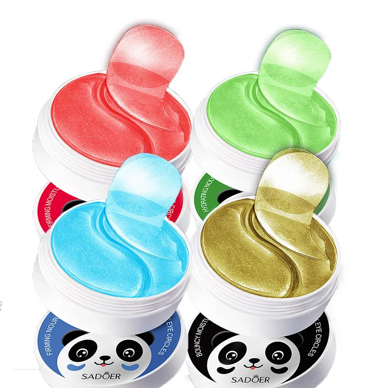 240pcs=120pairs Eye Patches Hyaluron Acid & Gold & Seaweed & Cucumber Hydrating Milk Moisturizing Crystal Collagen Gel Eye Mask