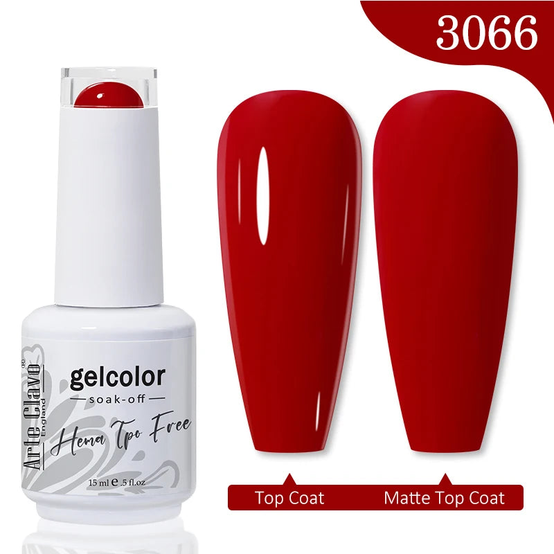 Arte Clavo 15ML Red Brown Color Gel Nail Polish Autumn Winter Nail Art Gel Nail Supplies Semi Permanent Soak Off UV Gel Varnish