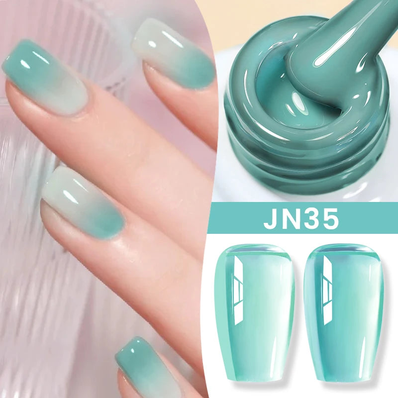 BORN PRETTY Jelly Nude Gel Nail Polish 10ml Light Pink Peach Translucent Color UV Light Cure Gel Varnish Nail Art DIY at Home