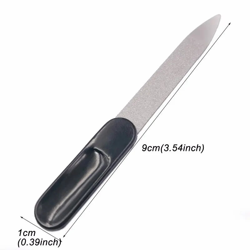 10 Pcs Stainless Dual Nail Files Metal Sanding File Pedicure Grooming For Professional Finger Toe Nail Care Manicure Tools Kits