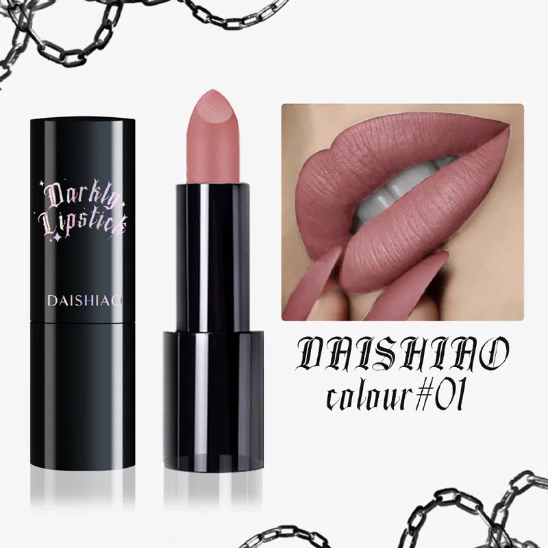 Halloween Dark Night Lipstick Waterproof and Long-lasting Black Dark Purple Matte Lipstick Makeup Lip Cosmetics