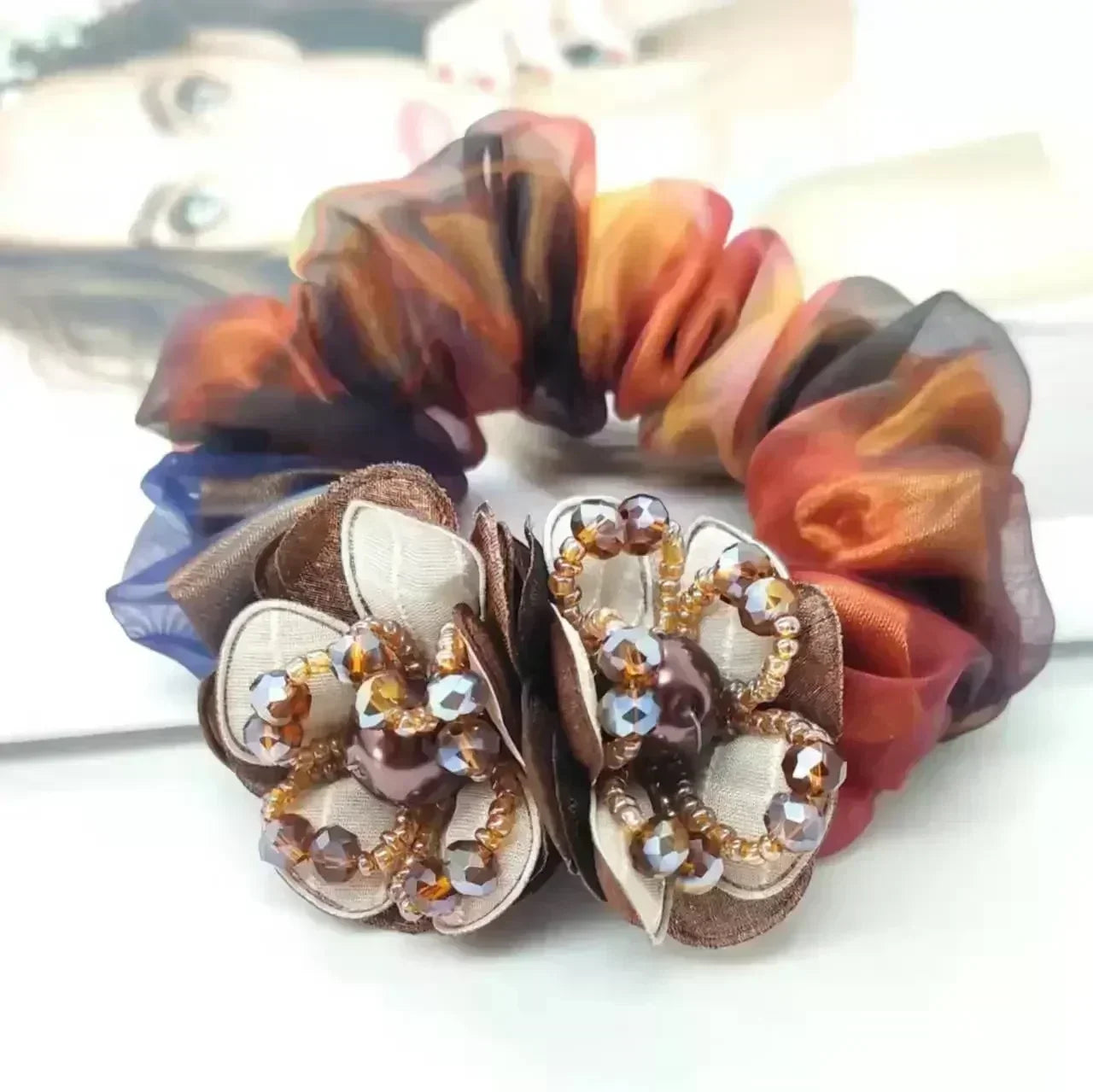 Women Lace Hair Scrunchies  Bow Hair Fantaisie Tie High Elasticity