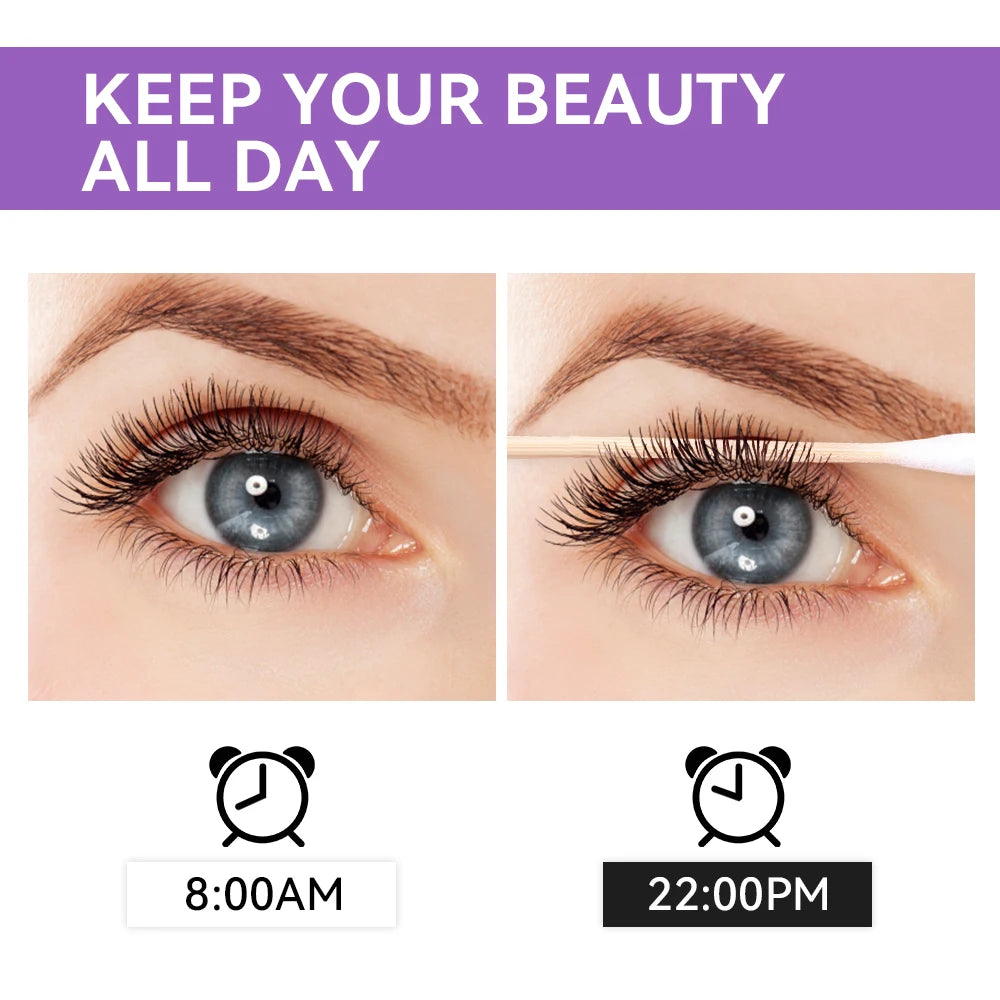 5D Mascara Waterproof Thickening Lengthening Curling Liquid Fiber Mascara Long-Lasting Curling Eyelash Extension Cosmetics
