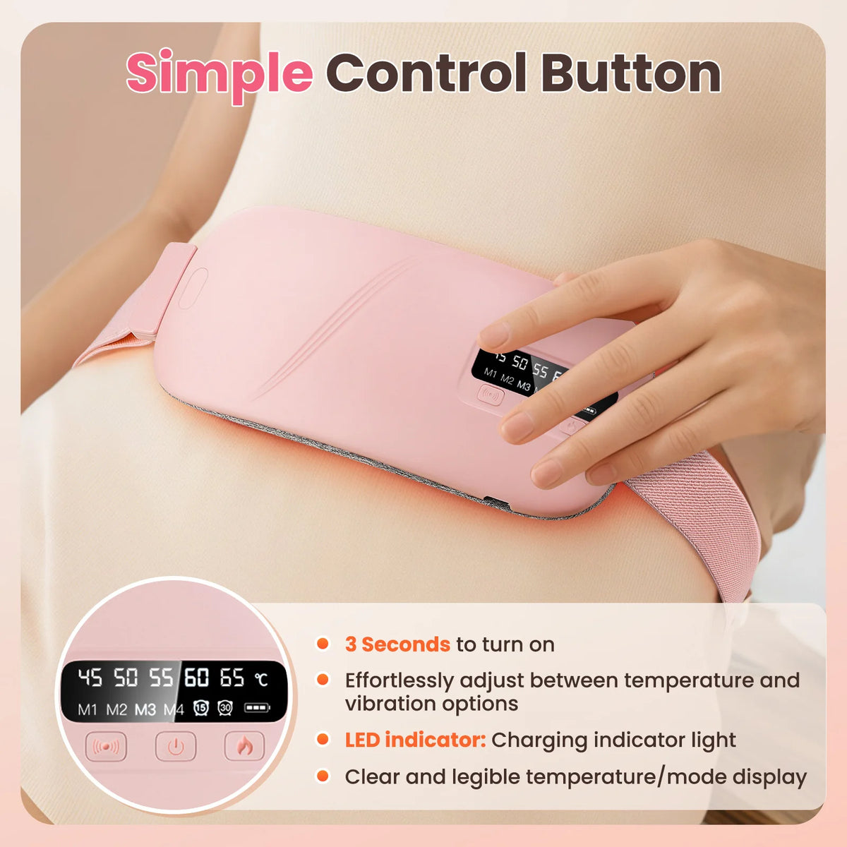 Electric Menstrual Heating Pad Portable Women Period Cramp Massager Warming Palace Belt Heated Waist Massager for Female