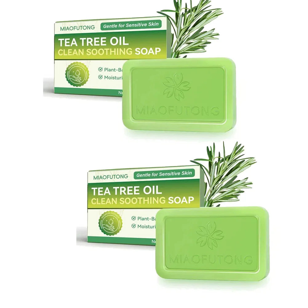 MIAOFUTONG Gentle For Sensitive Skin TEA TREE OILANTIFUNGAL SOAP Plant-Based Care Moisturizing FormulaG Lmproving Acne