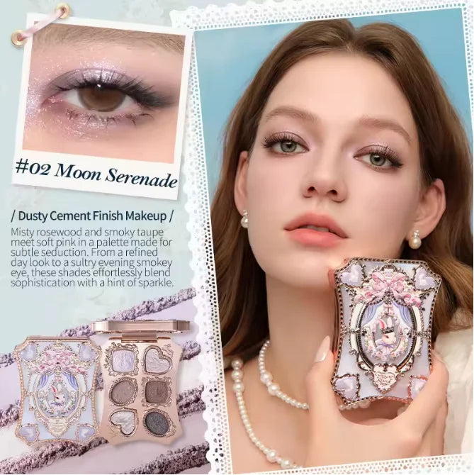 Flower Knows Chocolate Shop Highly Pigmented Eyeshadow Palette Shimmer Matte Glitter Long Lasting Vegan Eye Shadows Cruelty-free