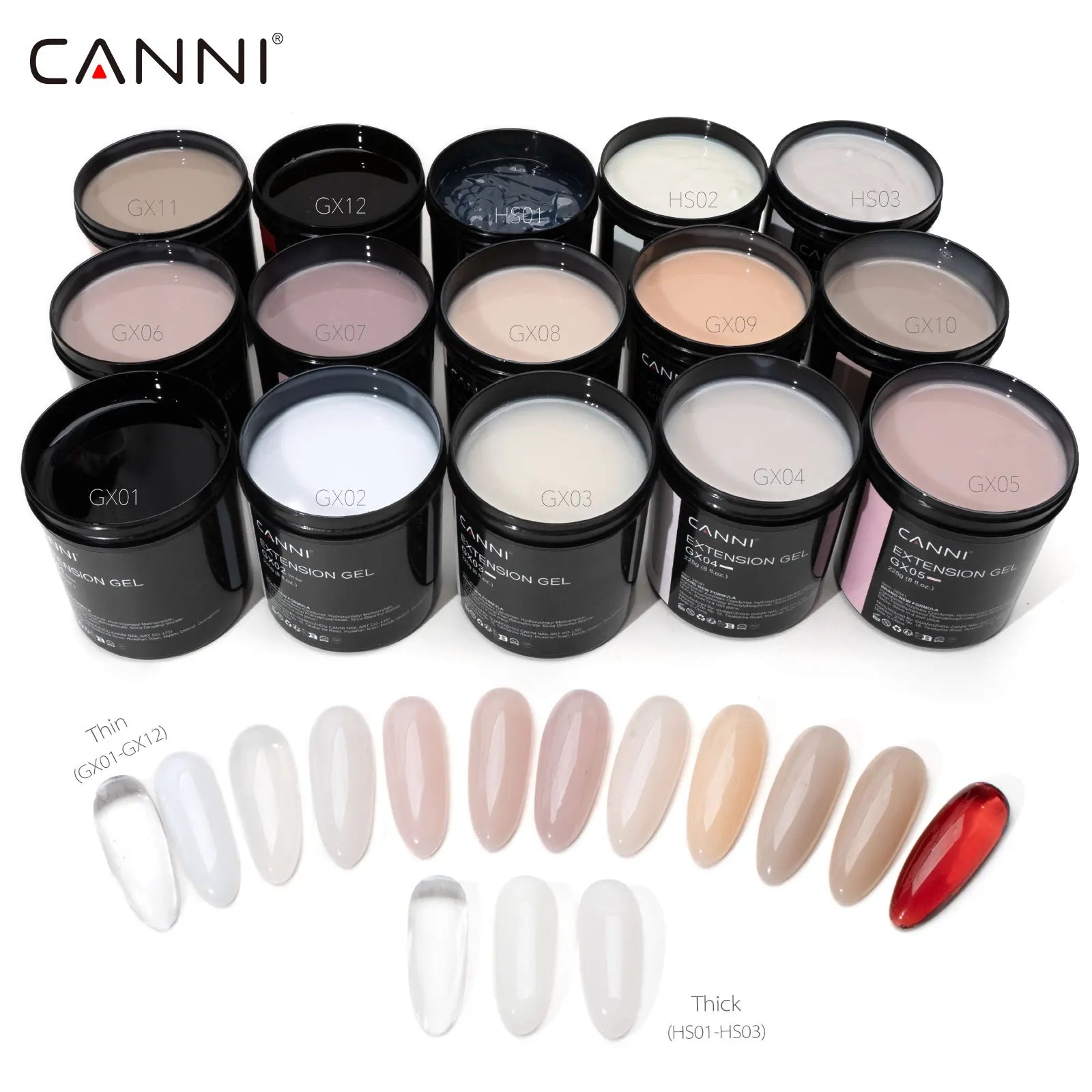8 Oz TPO FREE CANNI Extension Builder Nail Gel Soak Off LED UV Gel Camouflage Jelly Color Long Lasting Super Glossy Gum Gel