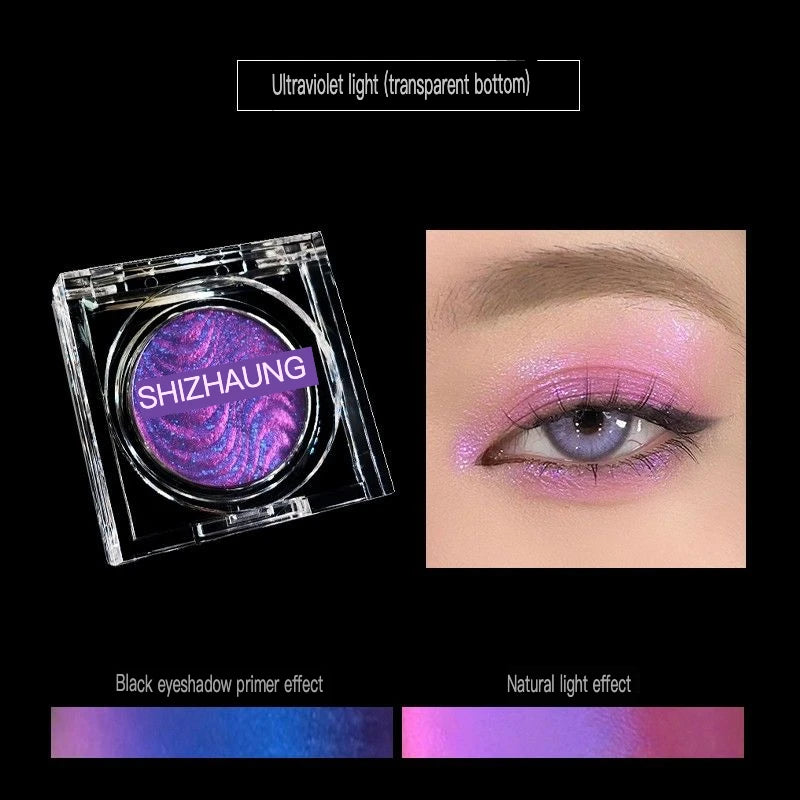 Monochrome Eyeshadow, Matte Color, High Saturation, High Color Rendering, White Fine Glitter, High-gloss Eye Makeup, Chameleon