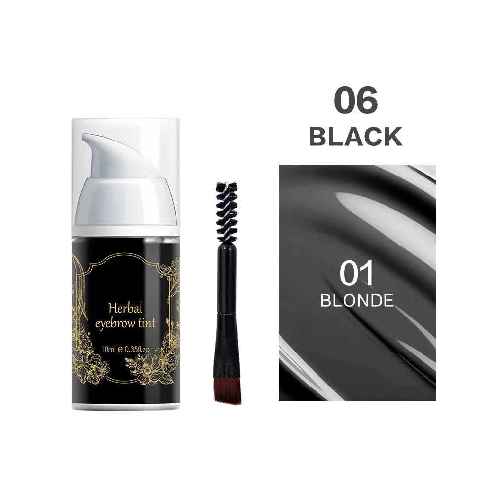 Waterproof Henna Brow Tint Kit Professional Salon Formula Long-Lasting Natural Eyebrow Dye Black&Brown Easy to Use at Home