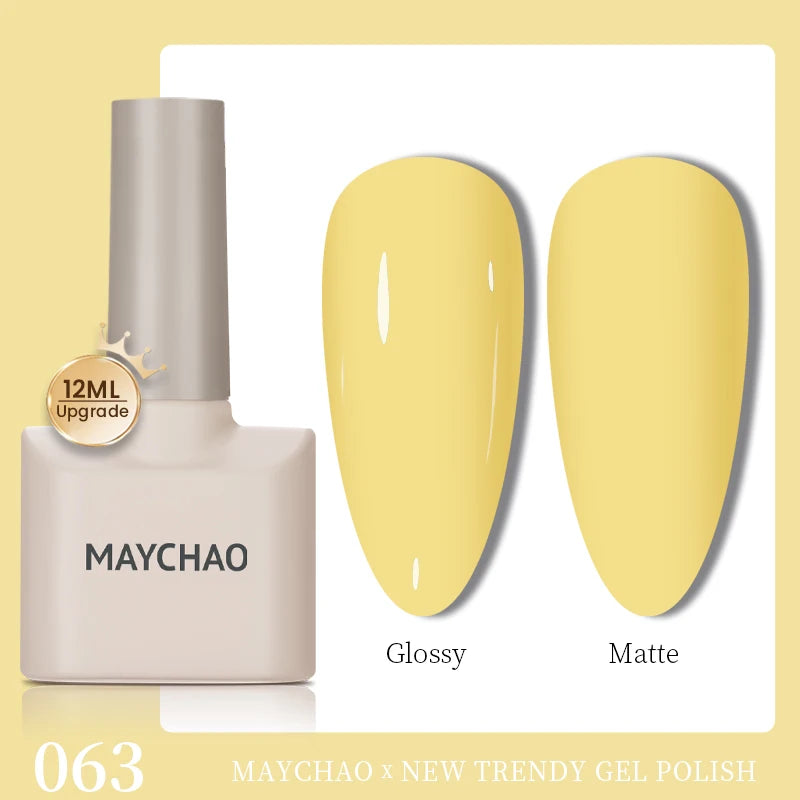 MAYCHAO 12ml Gel Nail Polish Set Professional Salon Nail Art Gels Varnish UV LED Semi Permanent Nail Lacquer Nail Supplies