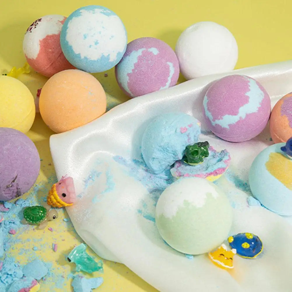 1/6/12PCS Bath Bombs Set Bubble Bath Fizzies for Children Safe & Natural Essential Oil Bubble Bath with Surprise Toys Inside