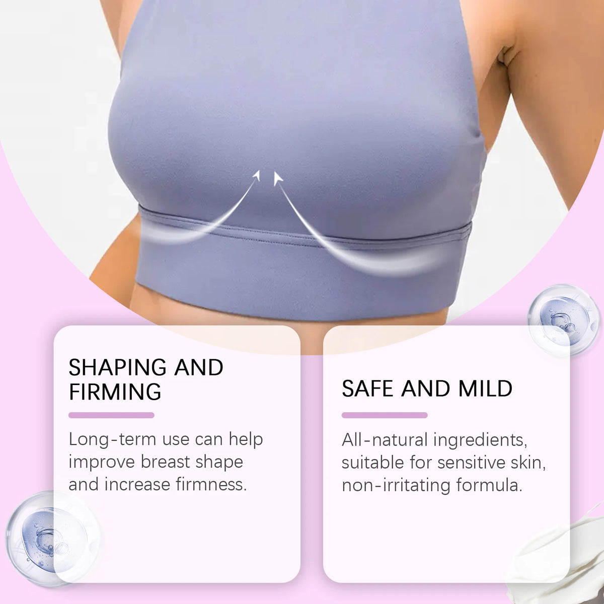 Breast Firming Care Cream, Moisturizing Massage & Nourishing Lifting Cream for Plump, Tight and Smooth Breast Skin