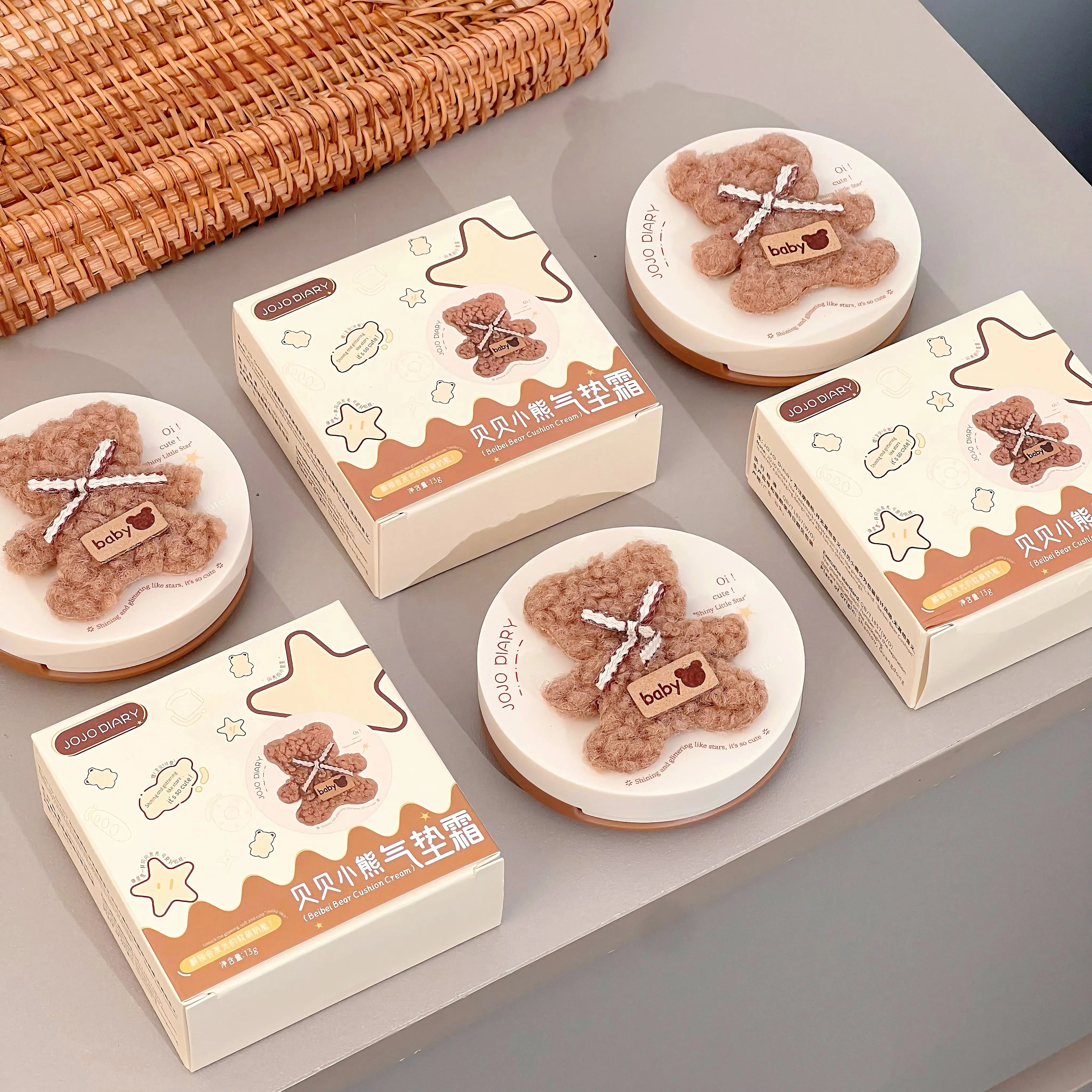 Korean Plush Bear Hydrating Air Cushion BB Cream Concealer Moisturizing Lasting Moisturizing No Stuck Waterproof and Sweat-proof