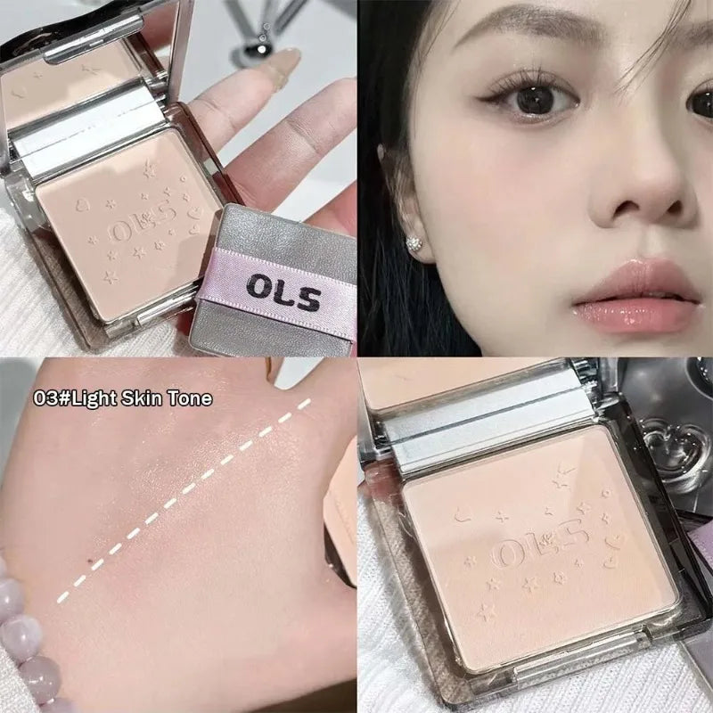 White Block Powder Soft Focus Oil Control Setting Matte Pressed Powder Natural Concealer Loose Powder for Face Contouring Makeup