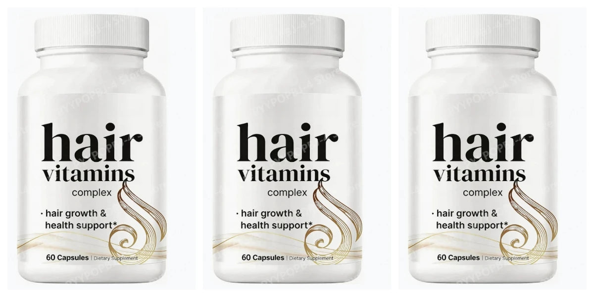 Hair Growth Vitamins for Women & Men, 14-in-1 Biotin Collagen Keratin Complex, Thicker Fuller-Looking Hair Routine, 60 Capsules