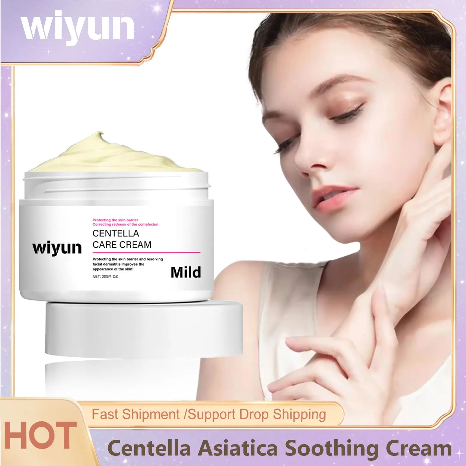 Centella Asiatica Soothing Cream Hydrating Face Moisturizer Calming Sensitive Skin Nourishing Redness Repair Acne Removal Cream