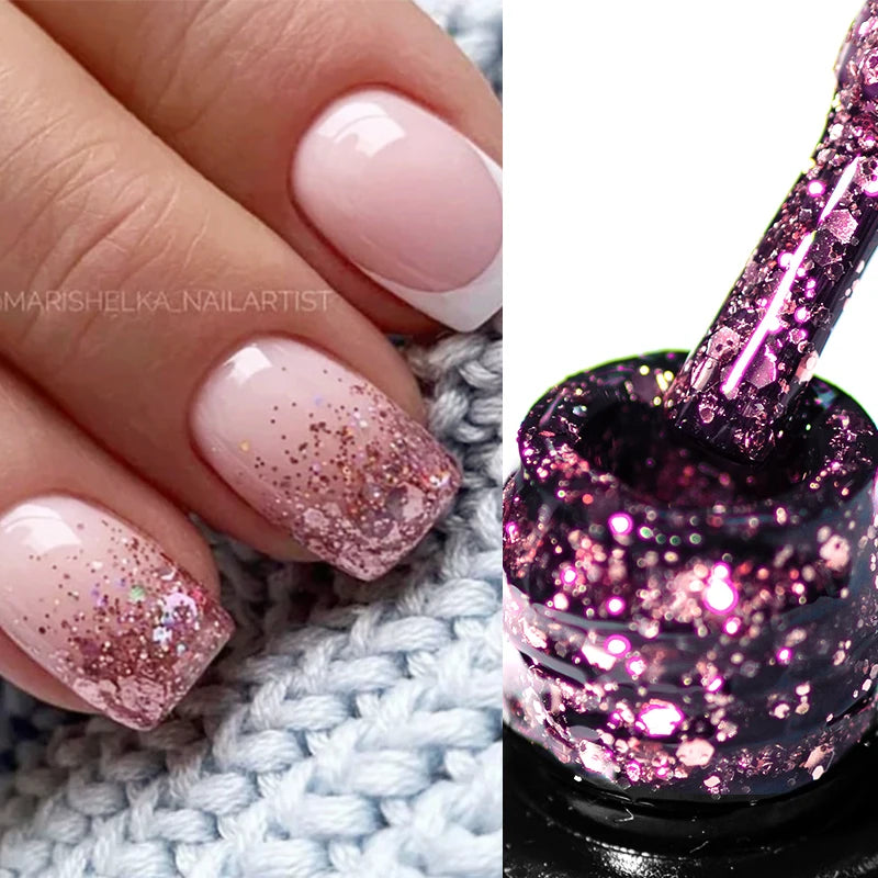 MEET ACROSS 7ml Red Blue Green Metallic Gel Nail Polish Super Bright Mirror Effect Semi Permanent LED UV Gel Nail Art Varnish