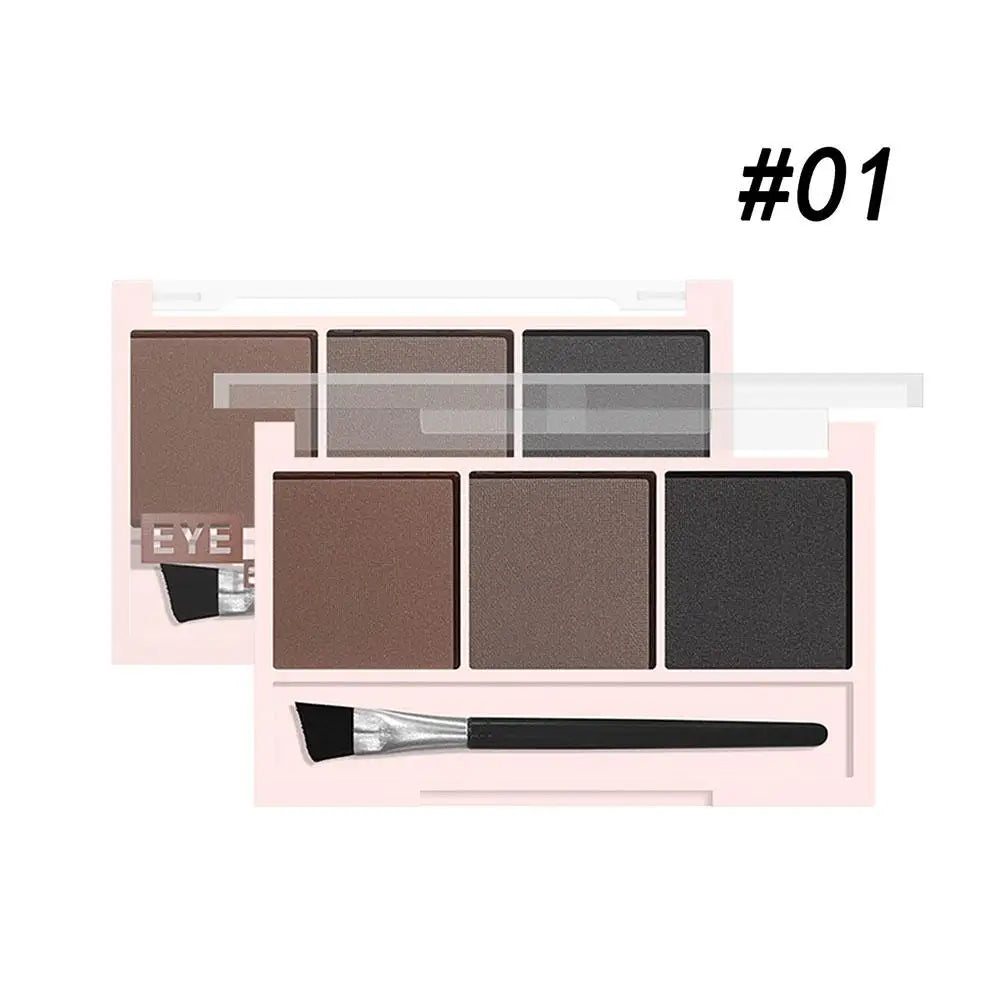 ANNA ROSE 3-In-1 Eyebrow Powder Palette With Enhancer Brush Natural Long-Lasting Shaping Sweat-proof Waterproof Makeup
