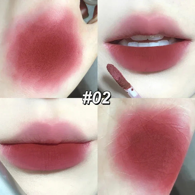 6 Color Long-Lasting Waterproof Matte Velvet Lip Gloss Mist Liquid Matte Lipstick Non-stick Cup Lip Glaze Lip Makeup Cosmetics