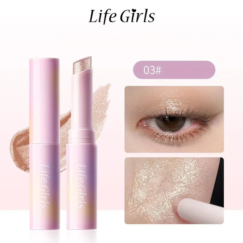 Watery Jelly Eyeshadow Stick Multi-Color Pearlescent Glitter High-gloss Eyeshadow Crystal Fine Shiny Eyeshadow Highlighter Stick