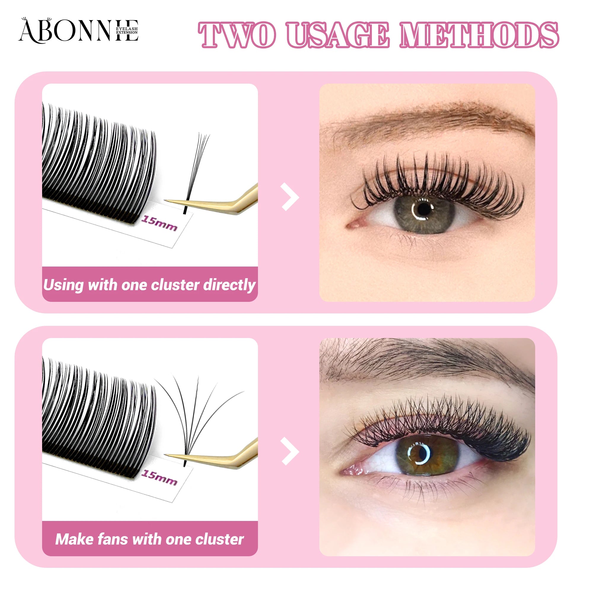 ABONNIE 5D Flower Fairy Flora Lashes Spikes Premade Fans Individual Eyelash Extensions Fluffy Volume Wet False Mink Lashes