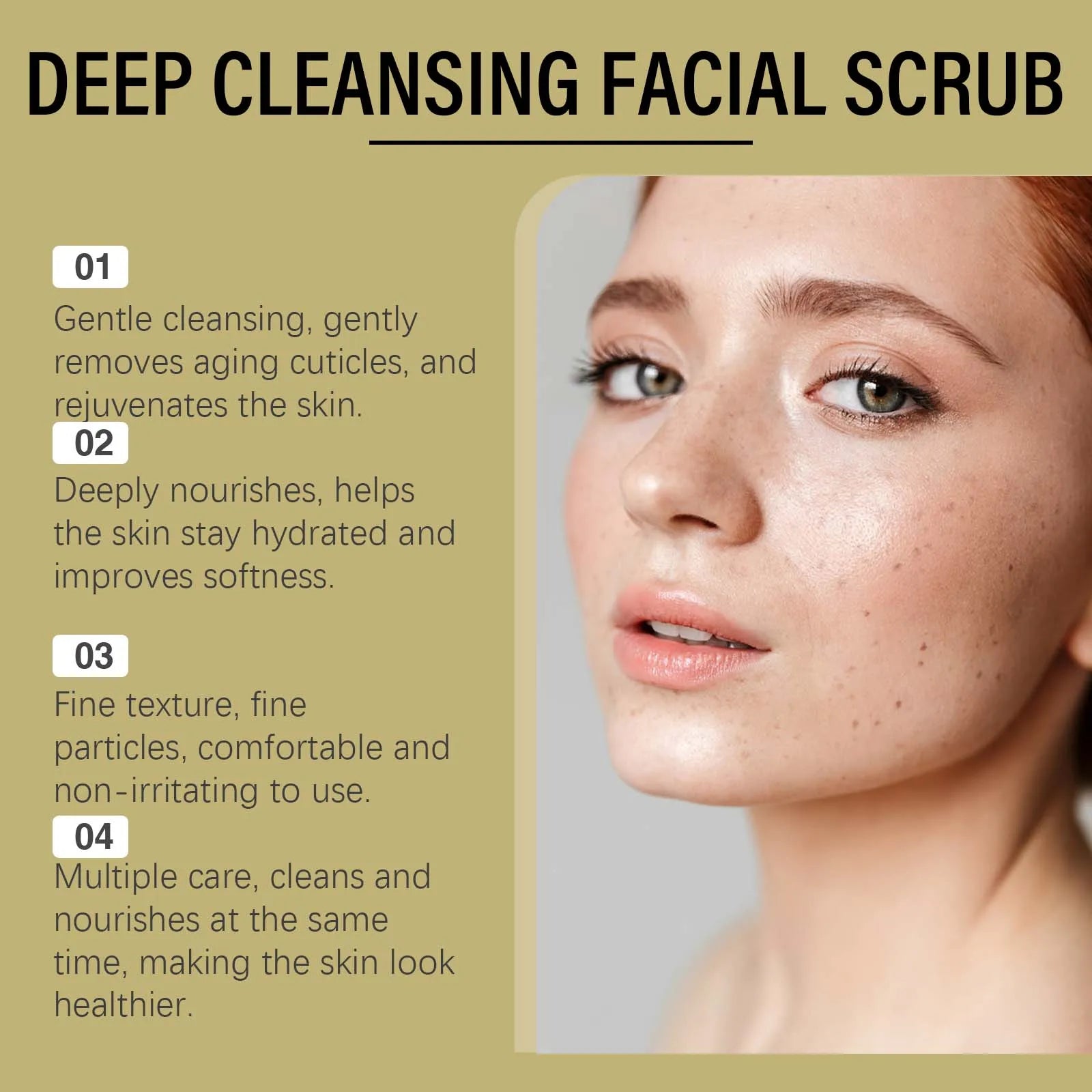 Deep Exfoliating Facial Scrub Gentle Pore Cleansing Dead Skin Remover Face Scrubbing Cream Moisturizing Brightening Skincare