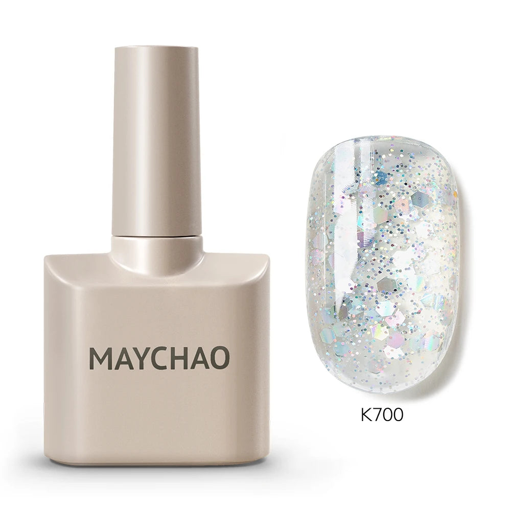 MAYCHAO Cherry Red Gel Nail Polish 12ml Glossy Semi Permanent Soak Off UV LED Frosted Gel Nails Base Painting Varnish