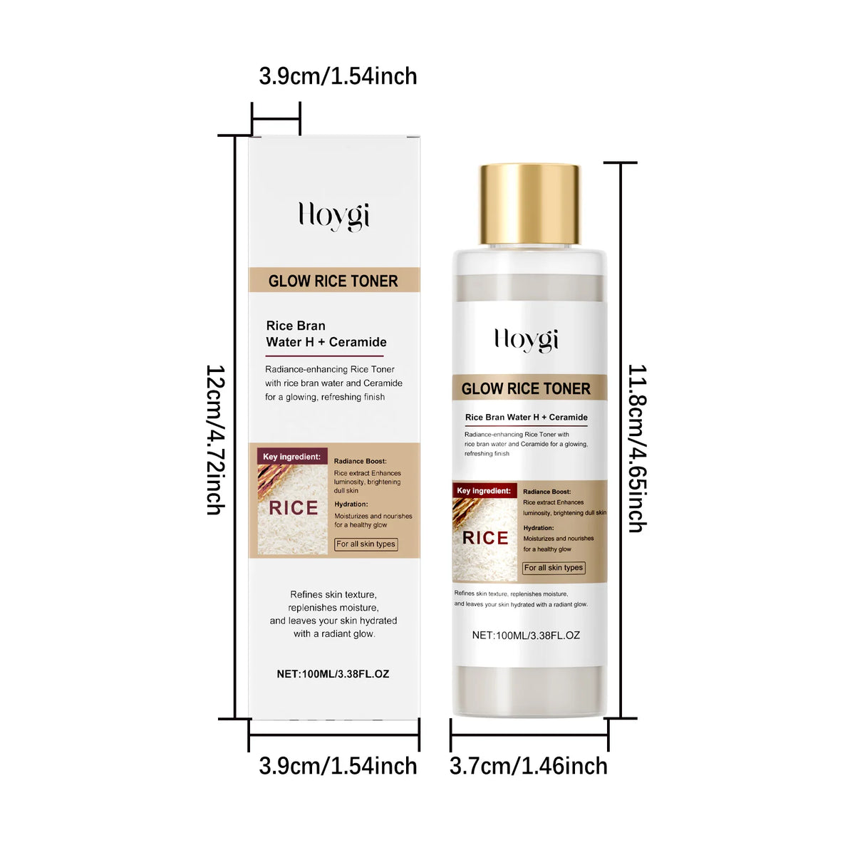 Glow Rice Toner Hydrating Balancing Facial Essence Water Oil Control Pore Refining Nourishing Brightening Toner Glowing Skin