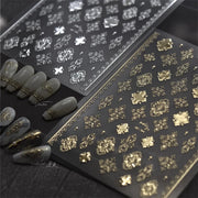 1Pcs Bronzing Nail Stickers Gold Silver Retro Bohemian Style Totems 3D Self Adhesive Nail Art Decorations Stickers Manicure Deca