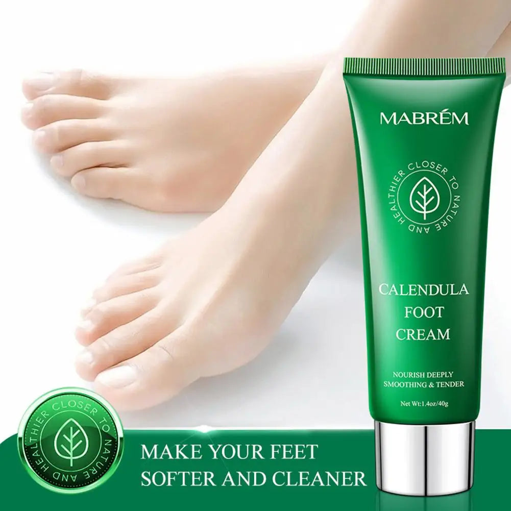 Foot Treatment Cream Foot Care Exfoliating Scrub Whitening Anti-cracking Moisturizing Anti-dry Calendula Olive Repair 40g