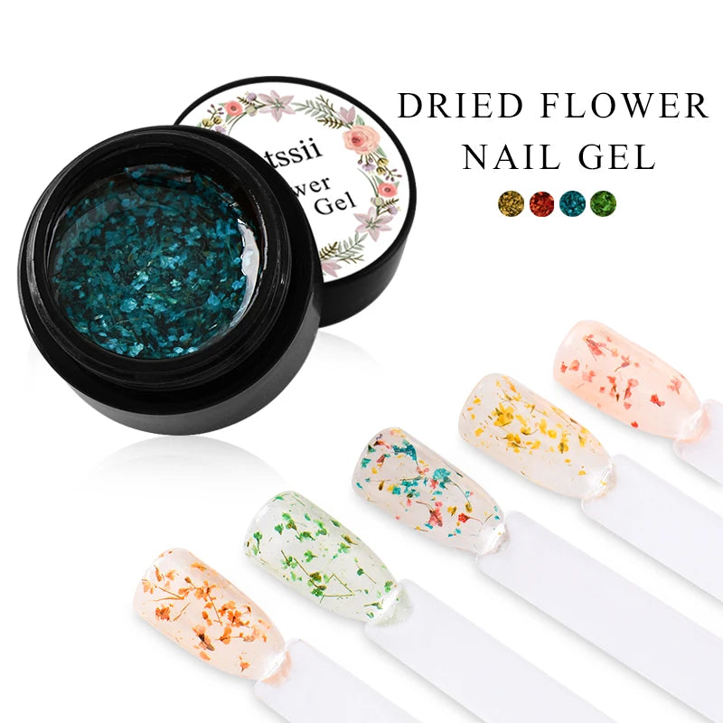 5ml Mtssii Dried Flower Gel Nail Polish Natural Flower Fairy Series Semi Permanent Soak Off UV Nail Art Varnish Manicure Design