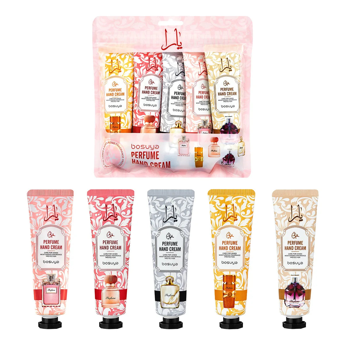 5Pcs/set Plant Fragrance Hand Cream Sets Moisturizing Repair Anti Dry Sets Nourishing Hand skincare Lotion Sets Christmas gift