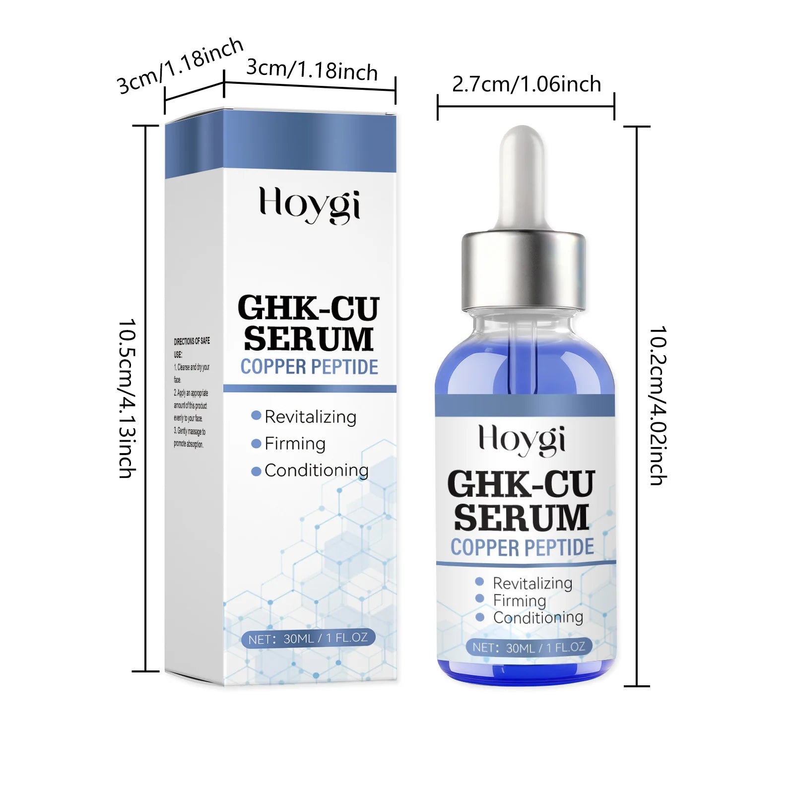 Copper Peptide Serum Anti Aging Face Serum Firming Lifting Fade Fine Lines Pore Shrinking Moisturizer Hyaluronic Acid Skin Care