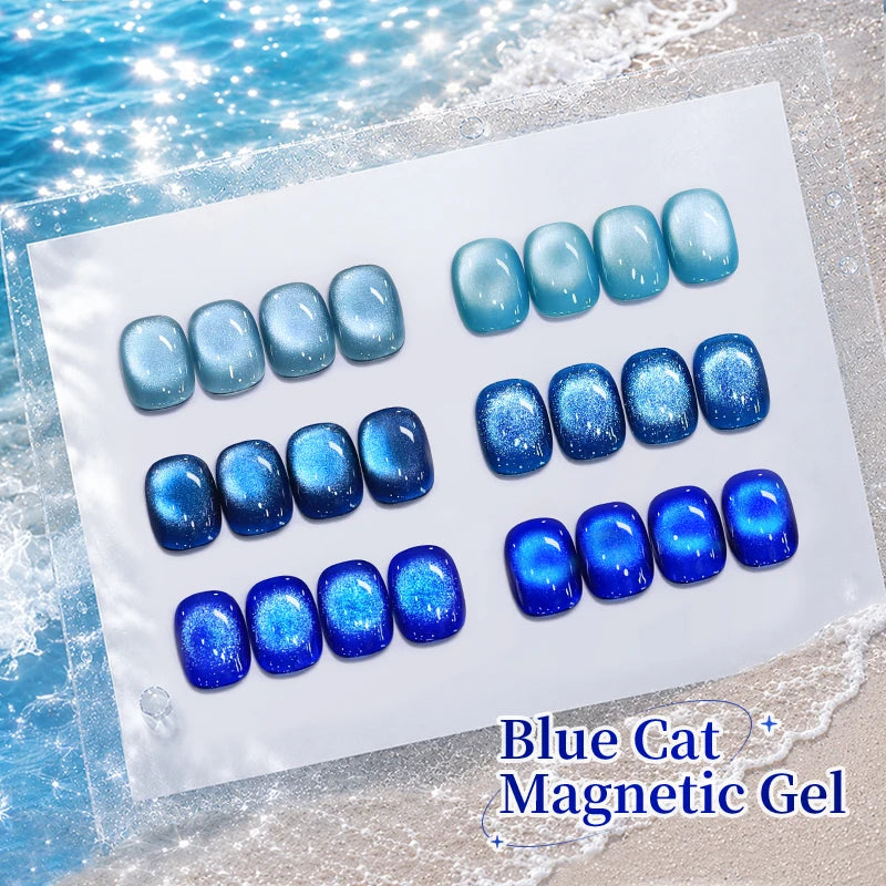 BORN PRETTY 10ml Blue Cat Magnetic Gel Nail Polish for Summer Semi Permanent UV Gel Varnish Soak Off Nail Supplies Manicure DIY