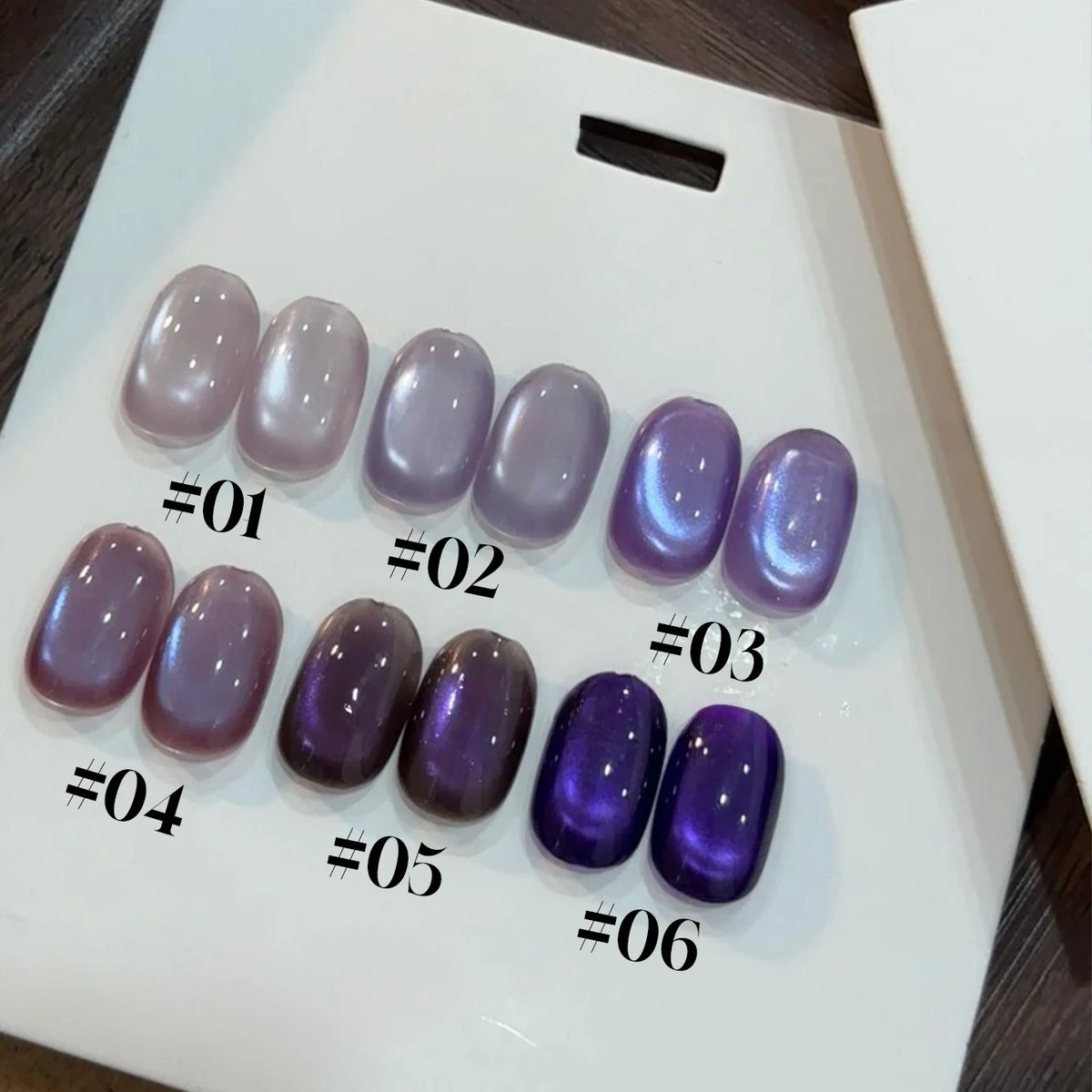 MIANEL 10ML Water-gloss Purple Cat Magnetic Gel Nail Polish 2026 New Clear Purple Glass Beads Cat Eye Nail Polish 1-6pcs