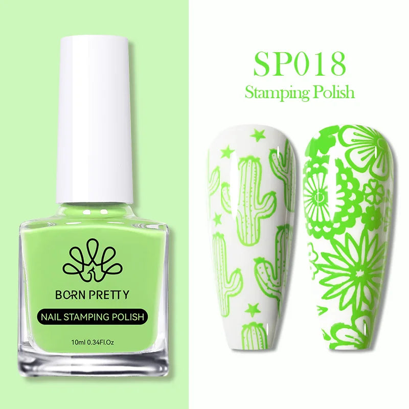 BORN PRETTY 10ml 25 Colors Nail Stamping Polish Nail Art Varnish with Peel Off Nail Latex Black White Colorful Stamp Polish