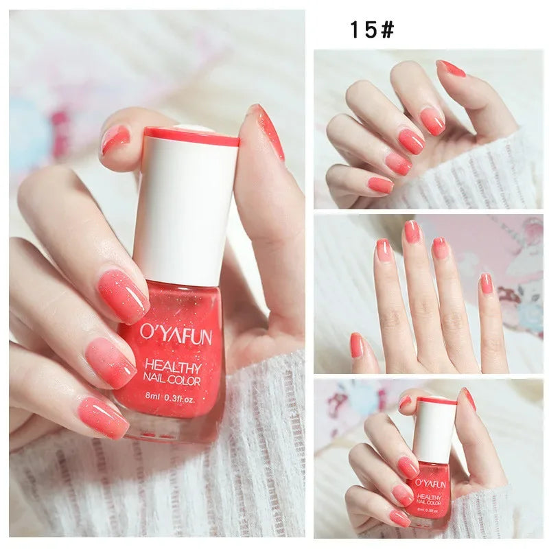 Matte Waterproof No-bake Nail Polish Nail Art Tearable Quick Dry Normal Without Lamp Nail Polish Glitter Sequins UV Varnish