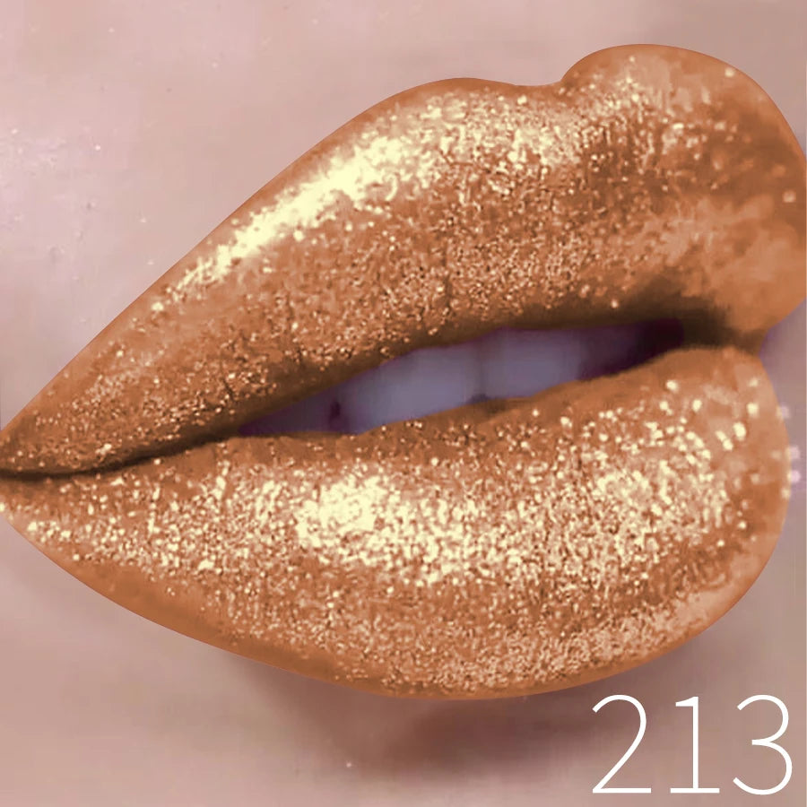 1PC Glitter Lip Gloss Long Lasting Waterproof Metallic Liquid Lipstick Pearl Shining High Pigment Lip Tint Korean Makeup Gifts
