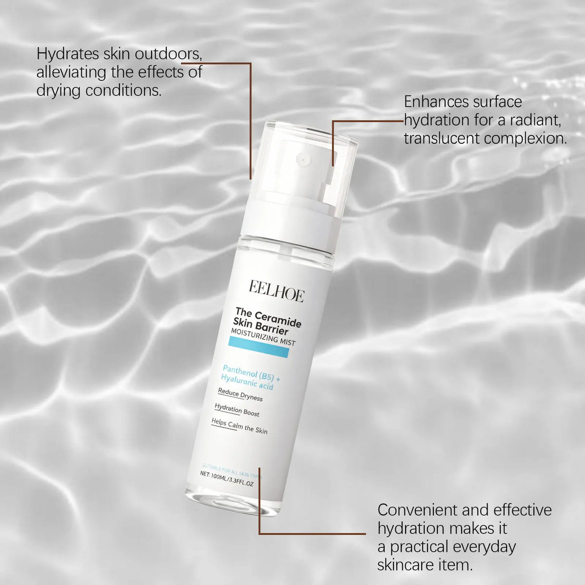 B5 Hyaluronic Acid Toner Spray Firming Smoothing Skin Reduce Redness Soothing PH Balance Hydrating Nourish Brighten Face Toner