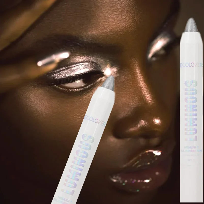 1PC Waterproof Glitter Eyeshadow Helight Pen, Natural Look, Long Lasting Eyeshadow Pencil Highlighter Stick Eyes Makeup Tools