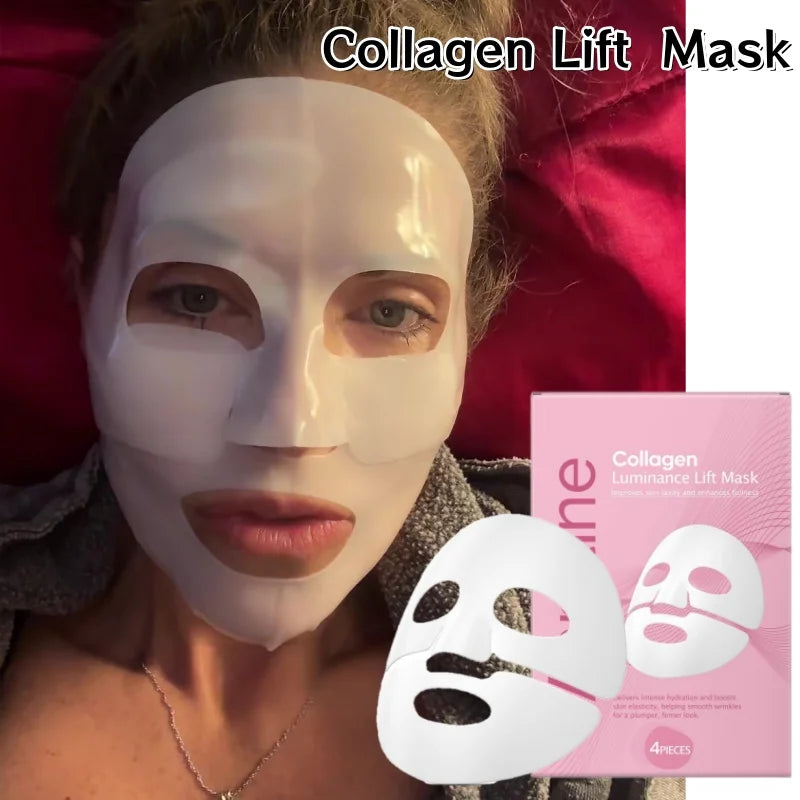 Korean Sheet Mask Collagen Overnight Facial Mask Moisturizing Grape Seed Oil Nourishing Skincare Mask Soft Smooth Skin Revitaliz