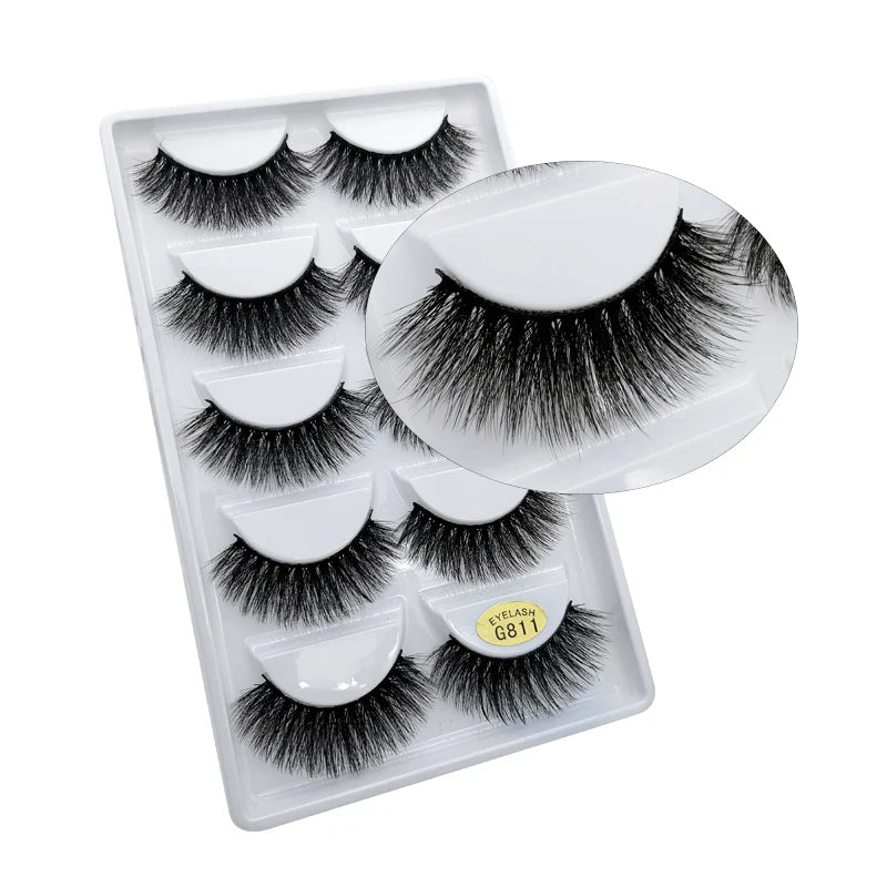 3/5 Pairs 3D Faux Mink Hair Soft Eyelashes Natural Thick Long False Eyelashes Dramatic Fake Lashes Handmade Eyelashes Faux Cils